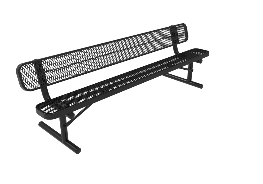 MyTcoat - Standard Portable Outdoor Bench with Back 8' L (MYT-BRT08-18) - SchoolOutlet