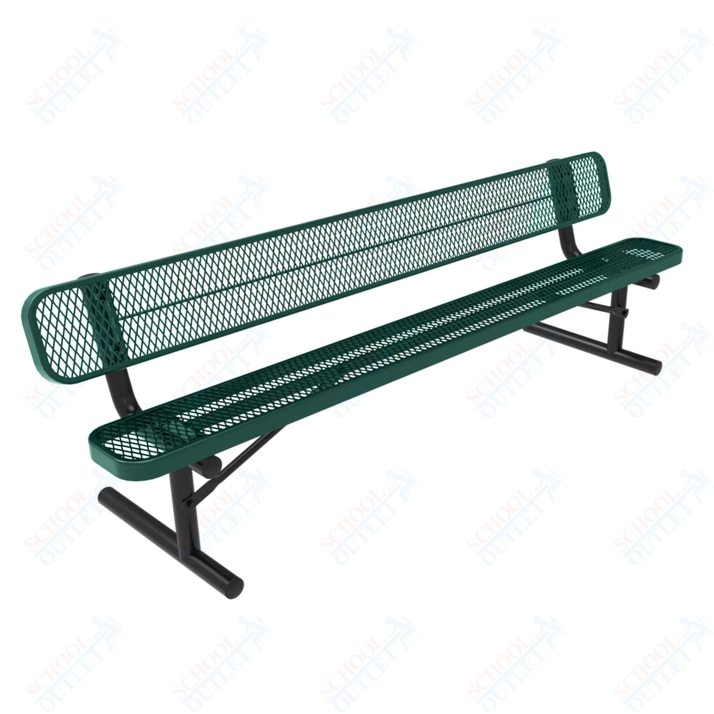 MyTcoat - Standard Portable Outdoor Bench with Back 8' L (MYT - BRT08 - 18) - SchoolOutlet