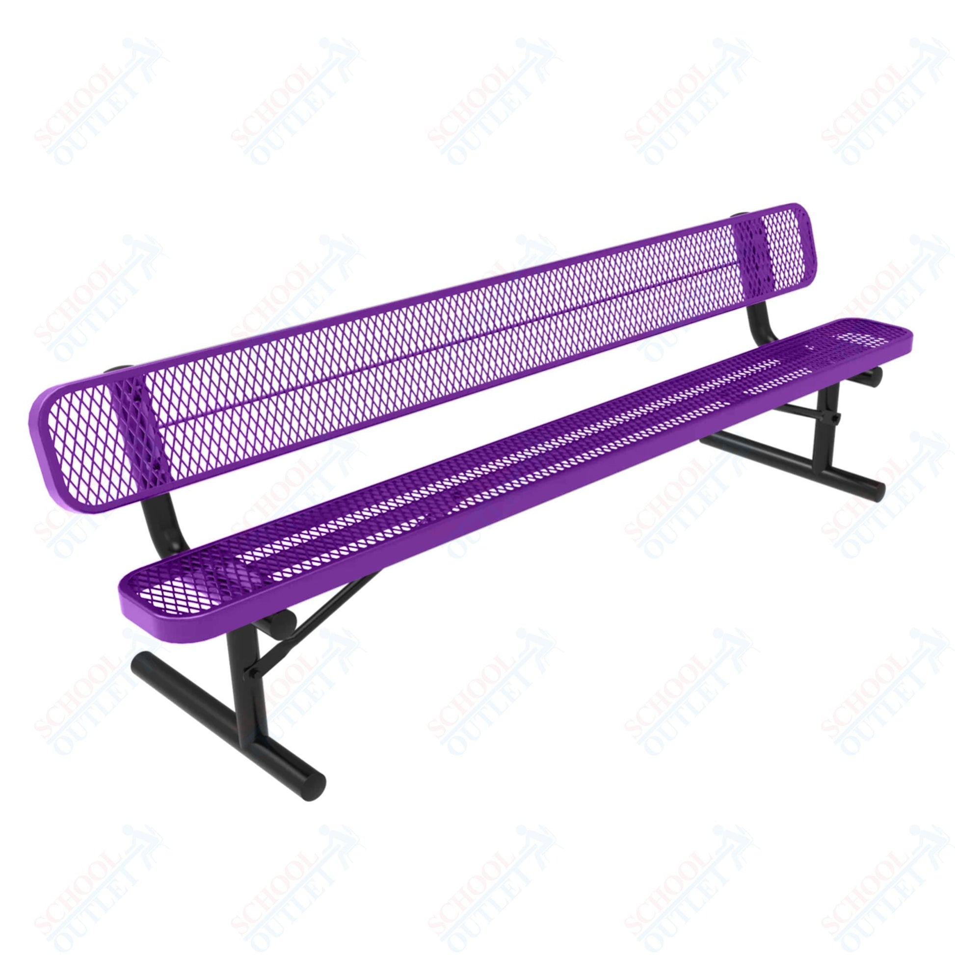 MyTcoat - Standard Portable Outdoor Bench with Back 8' L (MYT - BRT08 - 18) - SchoolOutlet