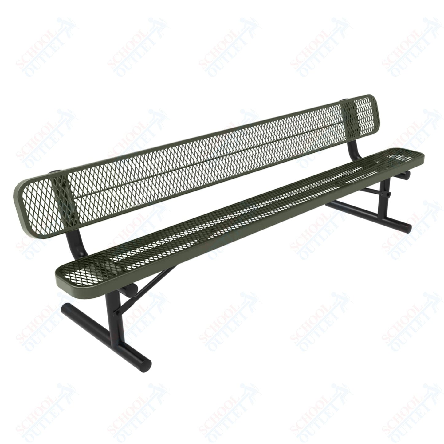 MyTcoat - Standard Portable Outdoor Bench with Back 8' L (MYT - BRT08 - 18) - SchoolOutlet