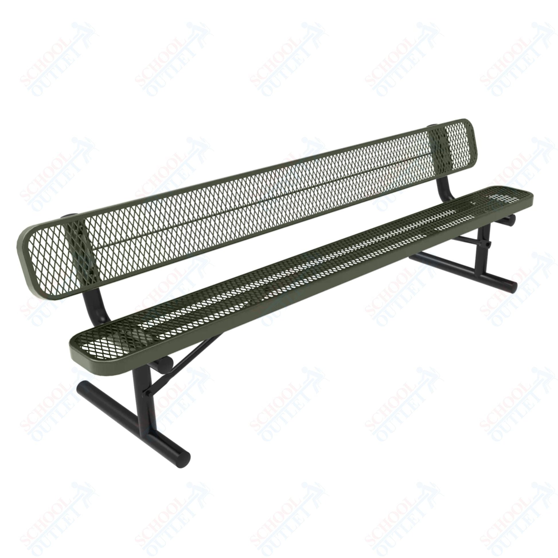 MyTcoat - Standard Portable Outdoor Bench with Back 8' L (MYT - BRT08 - 18) - SchoolOutlet