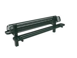 MyTcoat - Double Pedstal Outdoor Bench with Back - Inground Mount 8' L (MYT-BRT08-61-002)