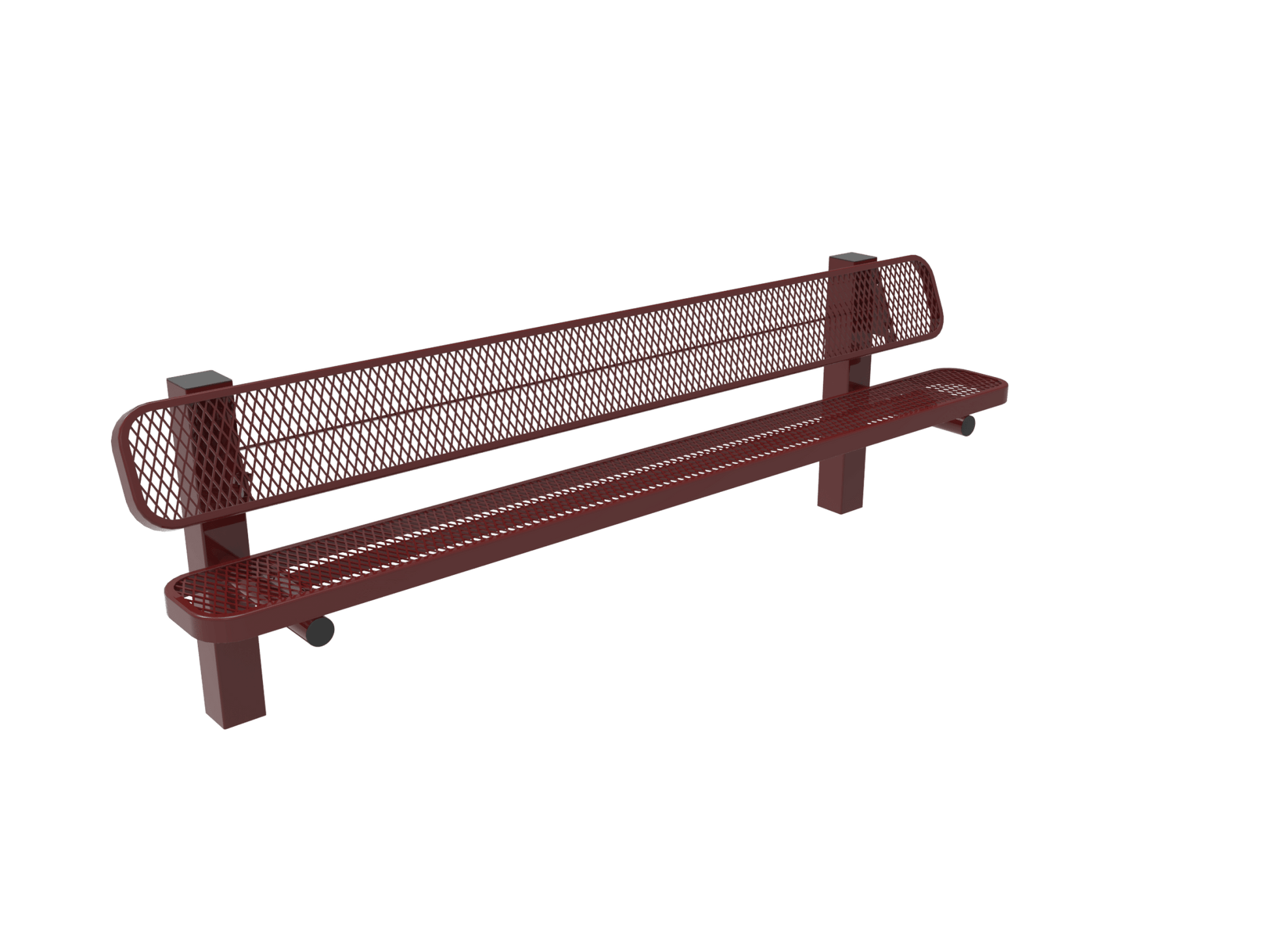 MyTcoat - Single Pedstal Outdoor Bench with Back - Inground Mount 8' L (MYT-BRT08-61) - SchoolOutlet