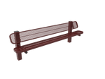 MyTcoat - Single Pedstal Outdoor Bench with Back - Inground Mount 8' L (MYT-BRT08-61) - SchoolOutlet