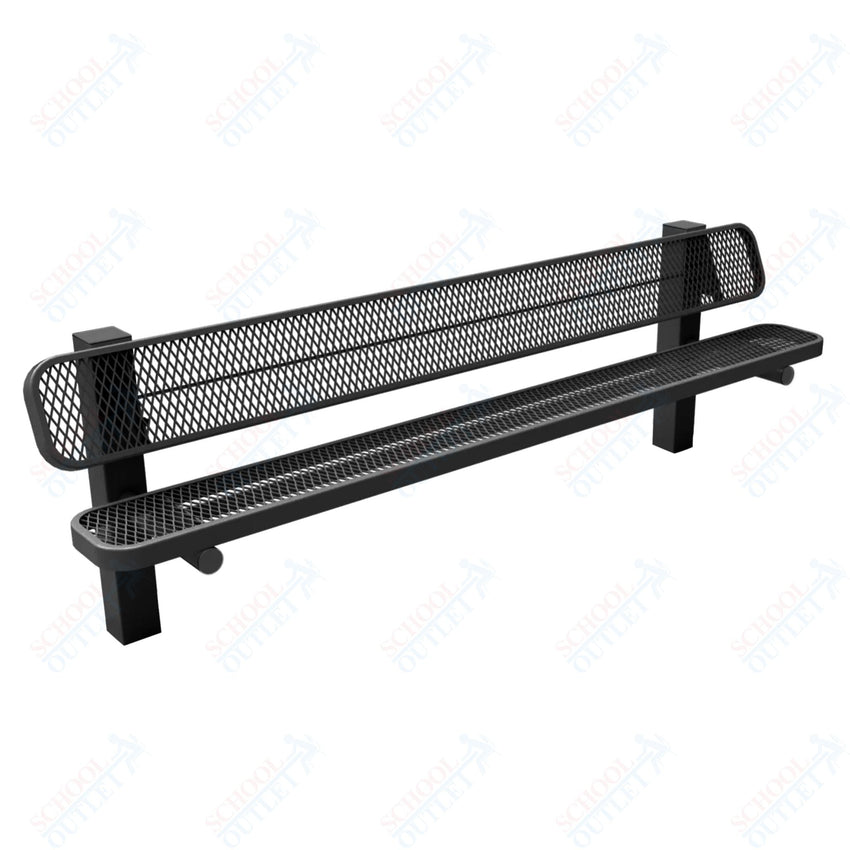 MyTcoat - Single Pedstal Outdoor Bench with Back - Inground Mount 8' L (MYT - BRT08 - 61) - SchoolOutlet