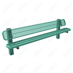MyTcoat - Single Pedstal Outdoor Bench with Back - Inground Mount 8' L (MYT - BRT08 - 61) - SchoolOutlet