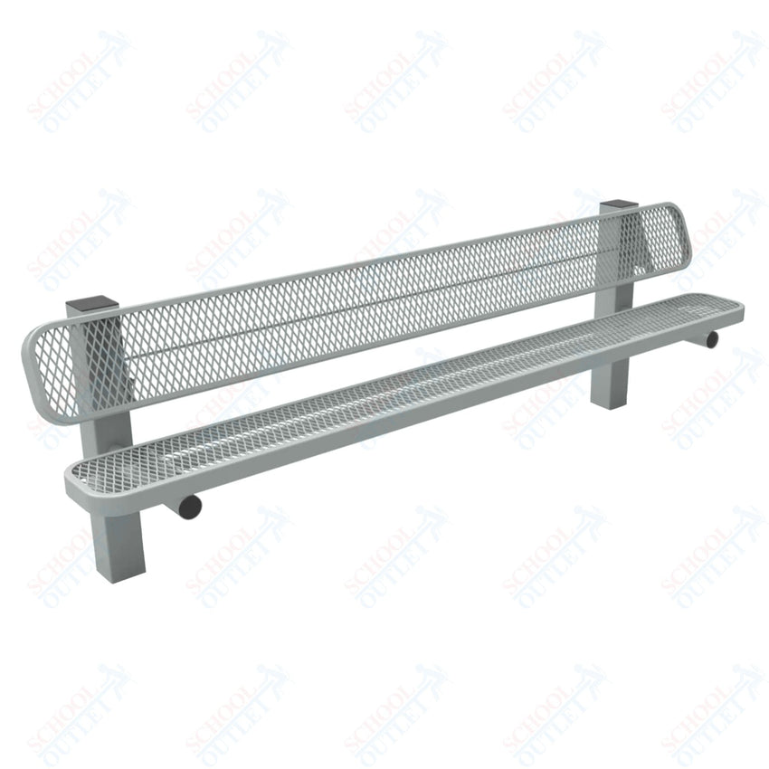 MyTcoat - Single Pedstal Outdoor Bench with Back - Inground Mount 8' L (MYT - BRT08 - 61) - SchoolOutlet