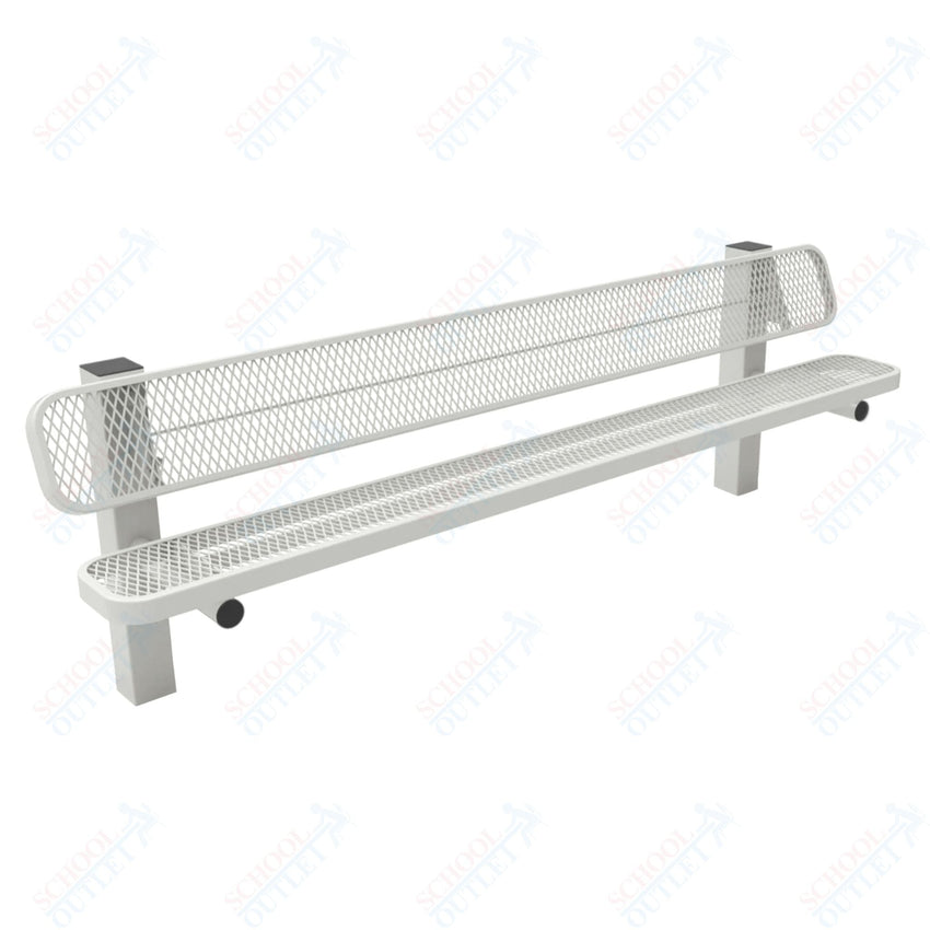 MyTcoat - Single Pedstal Outdoor Bench with Back - Inground Mount 8' L (MYT - BRT08 - 61) - SchoolOutlet