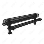 MyTcoat - Double Pedstal Outdoor Bench with Back - Surface Mount 8' L (MYT - BRT08 - 62 - 002) - SchoolOutlet
