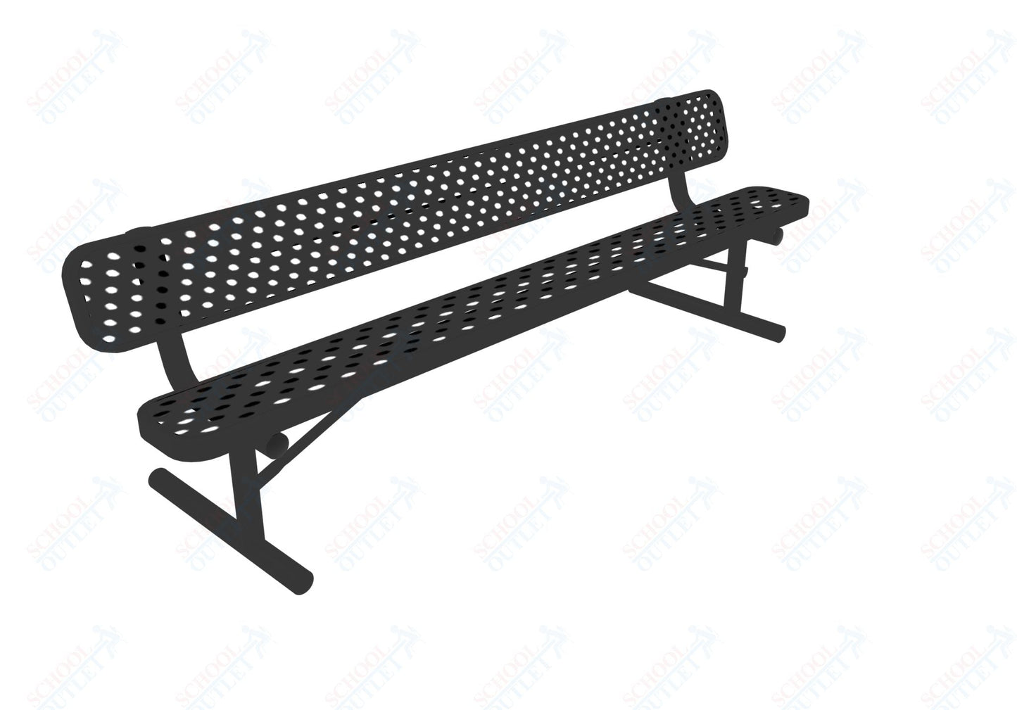 MyTcoat - Standard Portable Outdoor Bench with Back 8' L (MYT - BRT08 - 18) - SchoolOutlet