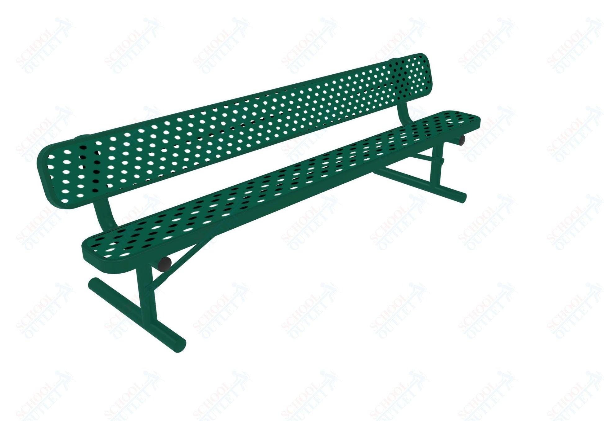 MyTcoat - Standard Portable Outdoor Bench with Back 8' L (MYT - BRT08 - 18) - SchoolOutlet