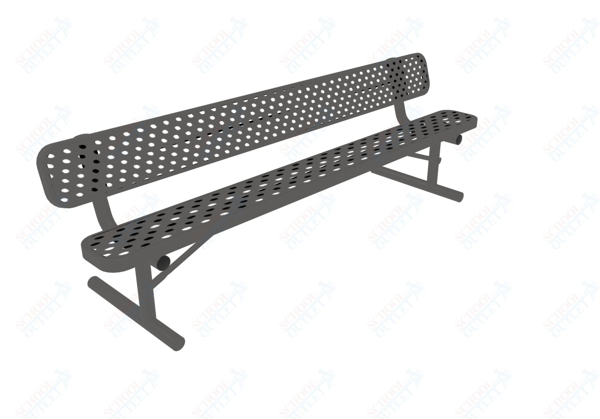 MyTcoat - Standard Portable Outdoor Bench with Back 8' L (MYT - BRT08 - 18) - SchoolOutlet