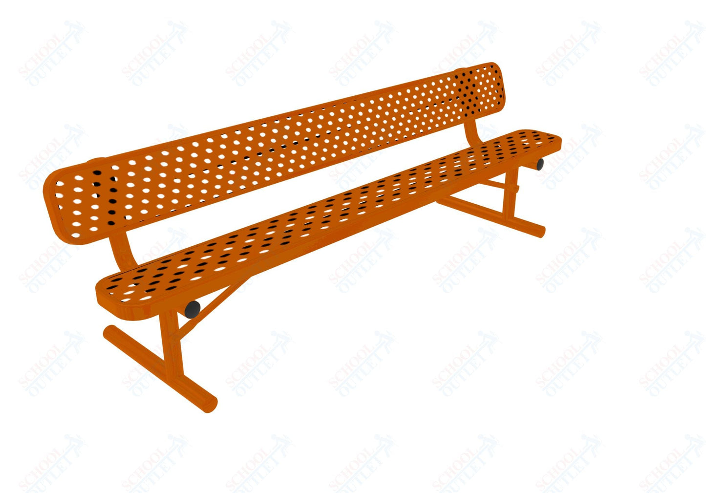 MyTcoat - Standard Portable Outdoor Bench with Back 8' L (MYT - BRT08 - 18) - SchoolOutlet