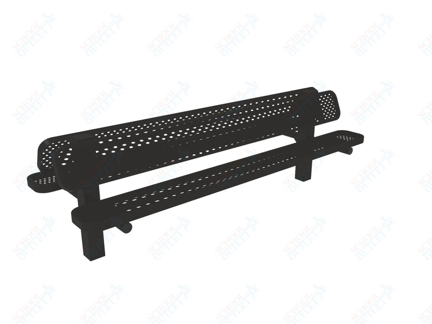 MyTcoat - Double Pedstal Outdoor Bench with Back - Inground Mount 8' L (MYT - BRT08 - 61 - 002) - SchoolOutlet