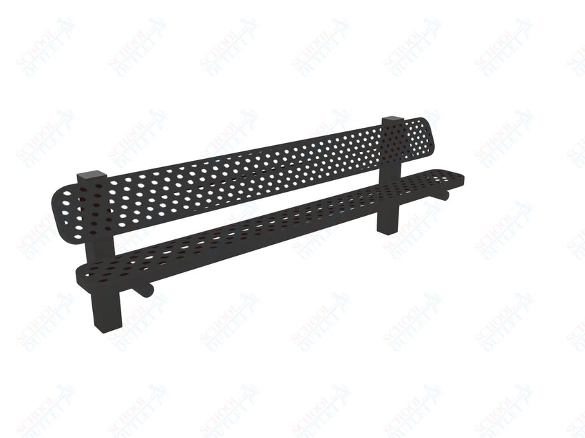 MyTcoat - Single Pedstal Outdoor Bench with Back - Inground Mount 8' L (MYT - BRT08 - 61) - SchoolOutlet