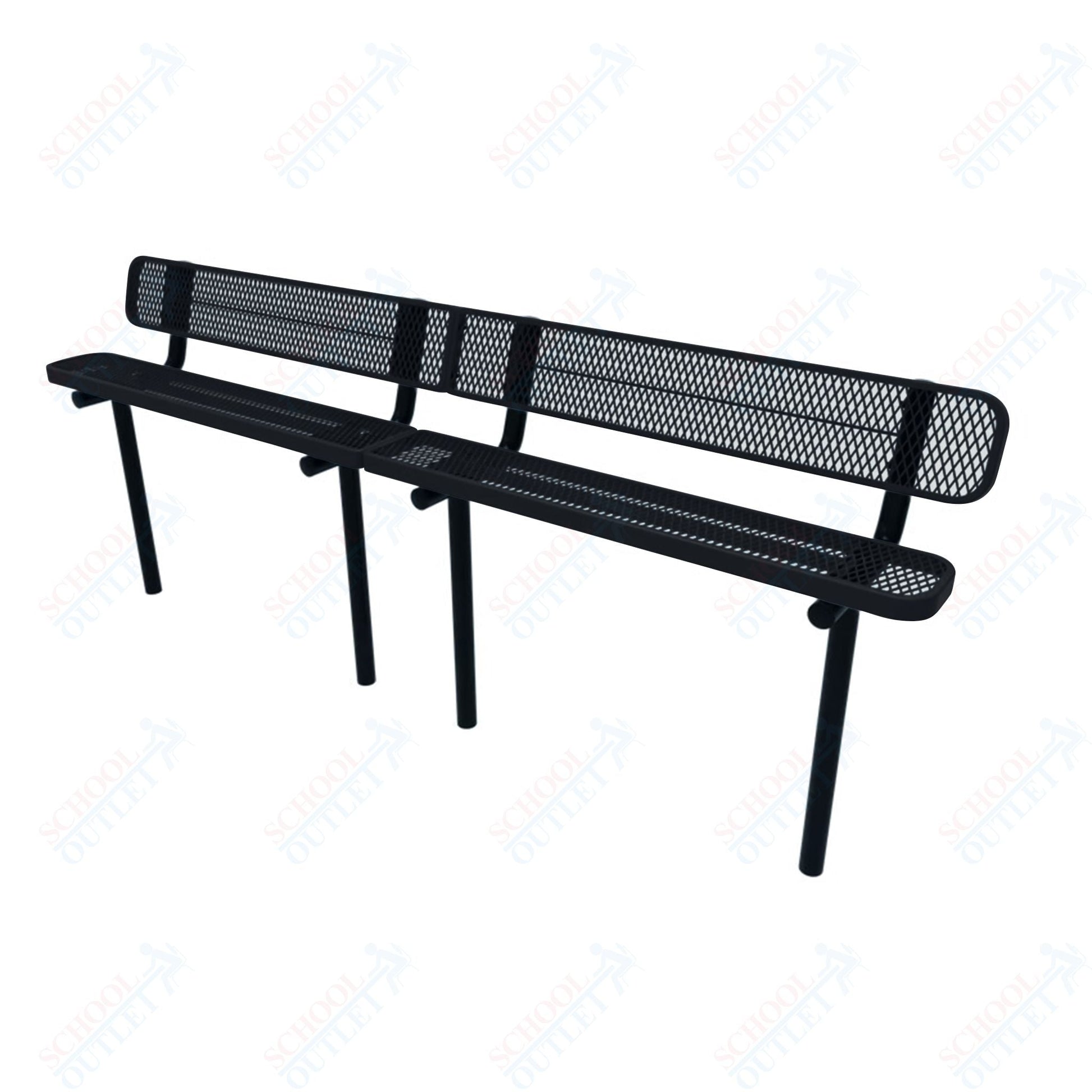 MyTcoat - Standard Outdoor Bench with Back - Inground Mount 10' L (MYT - BRT10 - 19) - SchoolOutlet