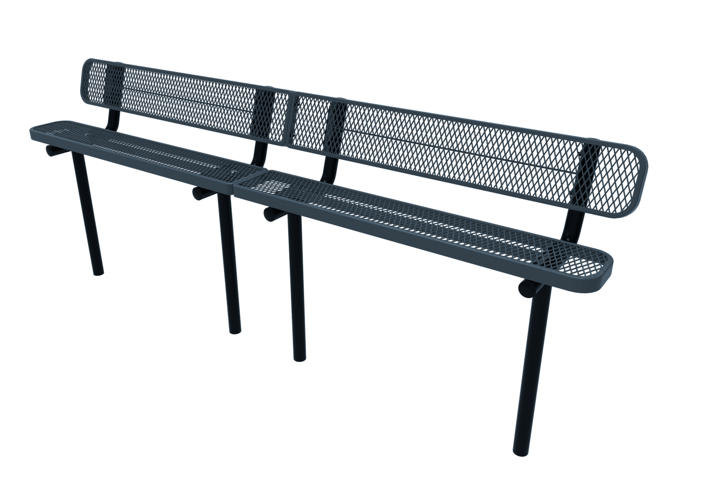 MyTcoat - Standard Outdoor Bench with Back - Inground Mount 10' L (MYT-BRT10-19) - SchoolOutlet