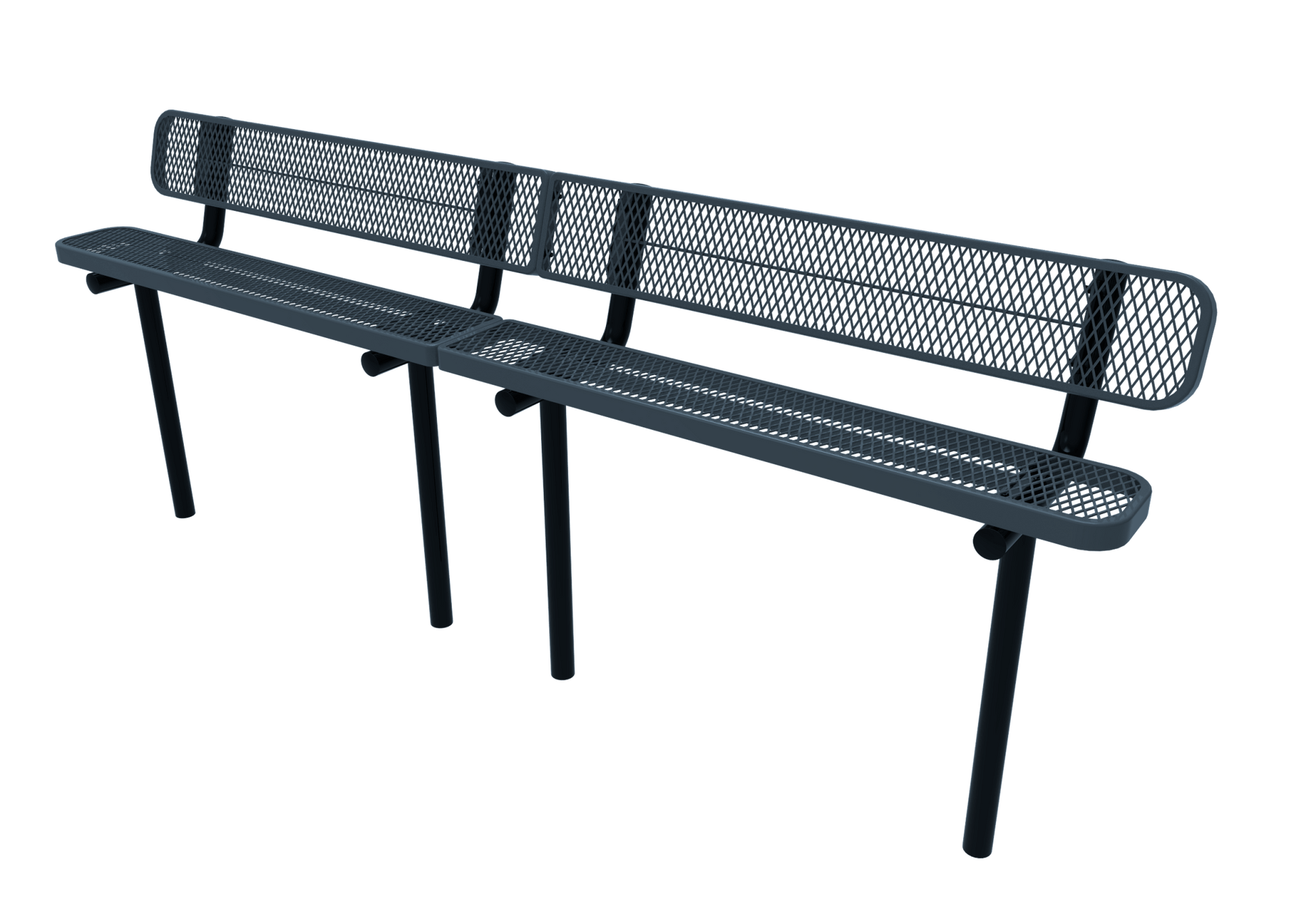 MyTcoat - Standard Outdoor Bench with Back - Inground Mount 10' L (MYT-BRT10-19) - SchoolOutlet