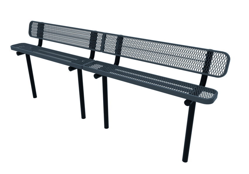 MyTcoat - Standard Outdoor Bench with Back - Inground Mount 10' L (MYT-BRT10-19) - SchoolOutlet