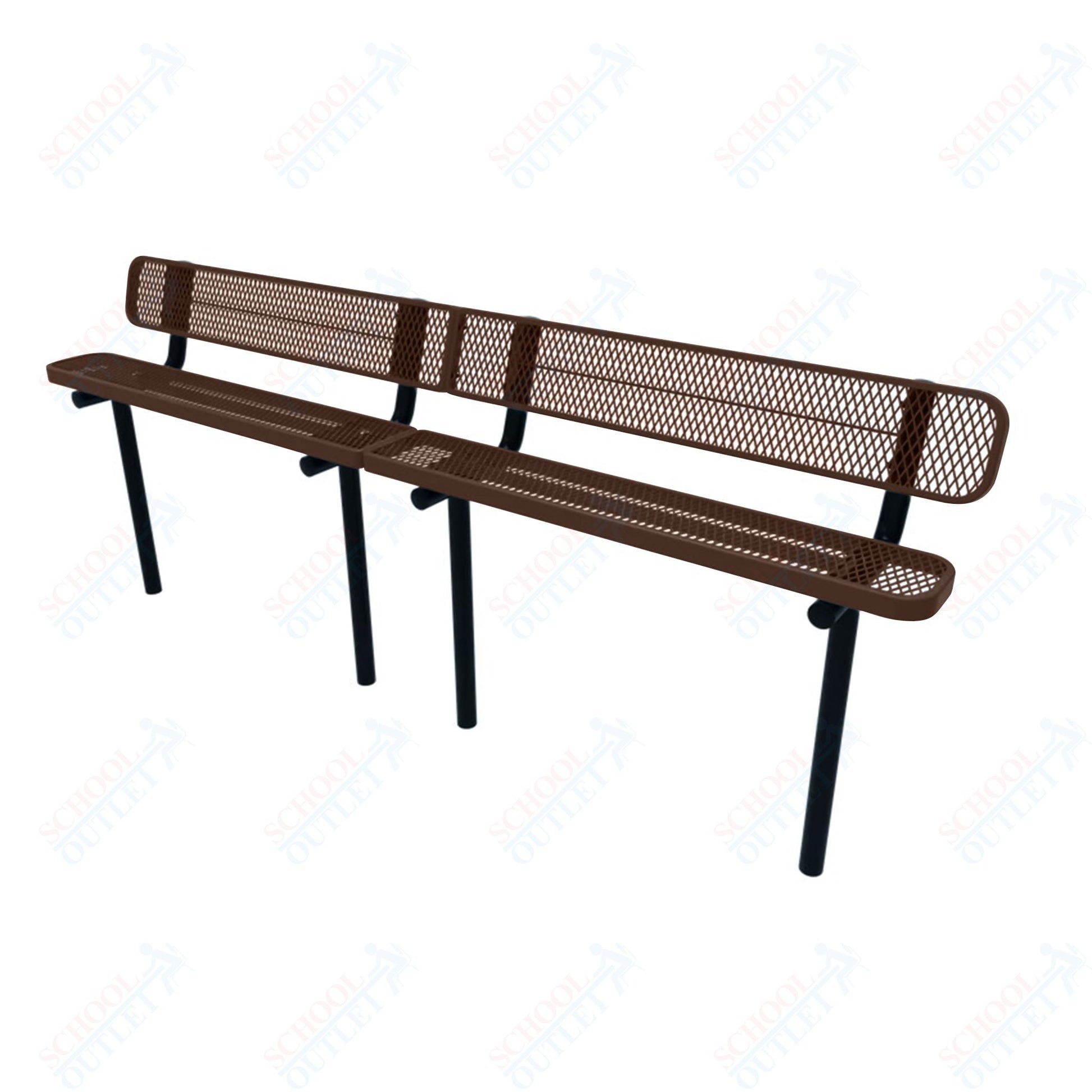 MyTcoat - Standard Outdoor Bench with Back - Inground Mount 10' L (MYT - BRT10 - 19) - SchoolOutlet