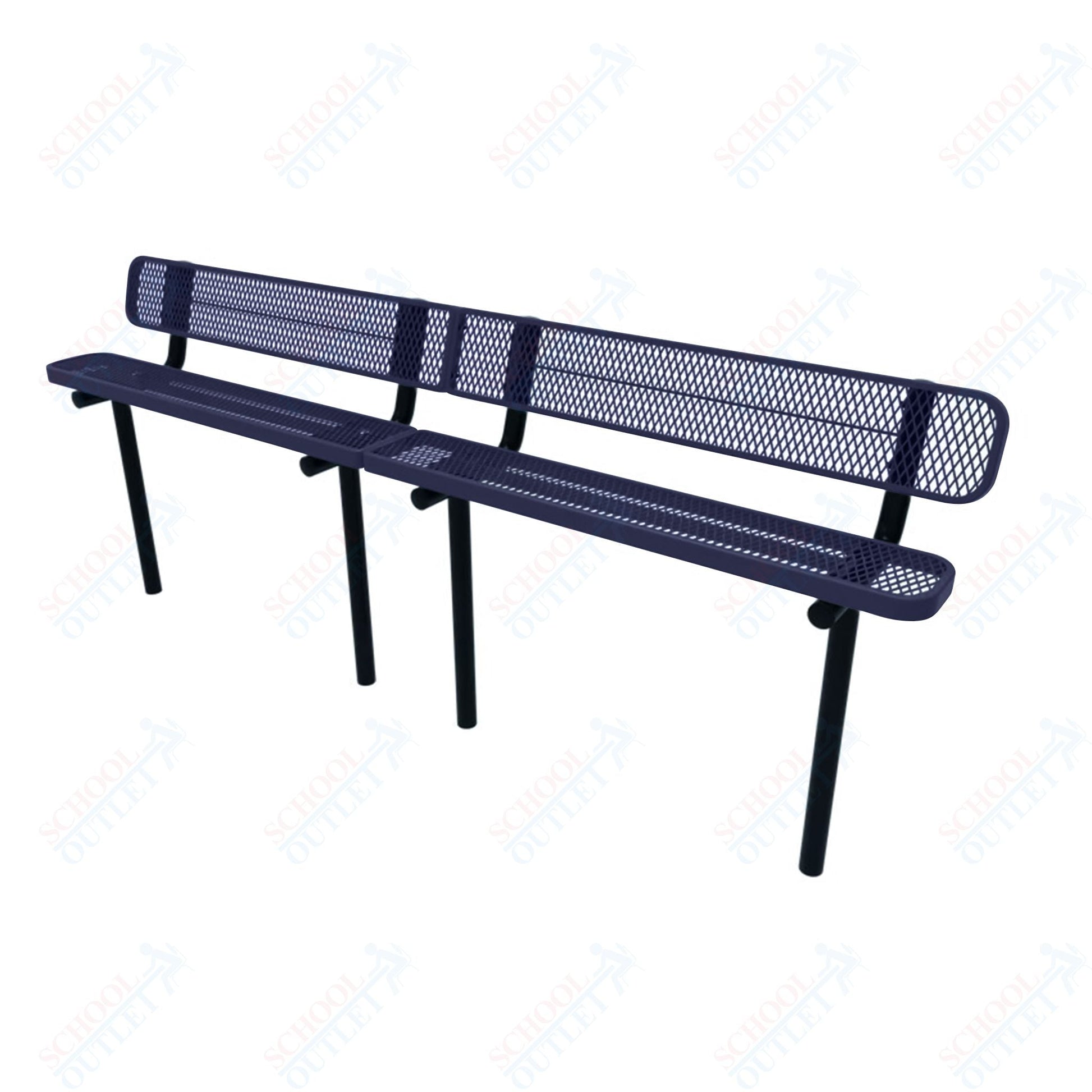 MyTcoat - Standard Outdoor Bench with Back - Inground Mount 10' L (MYT - BRT10 - 19) - SchoolOutlet
