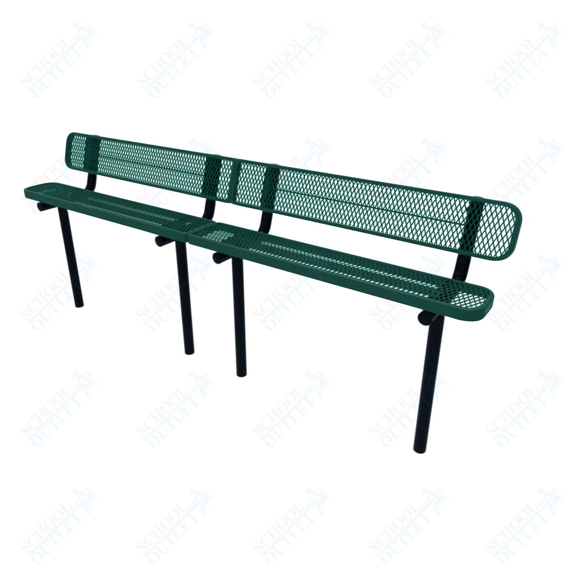 MyTcoat - Standard Outdoor Bench with Back - Inground Mount 10' L (MYT - BRT10 - 19) - SchoolOutlet