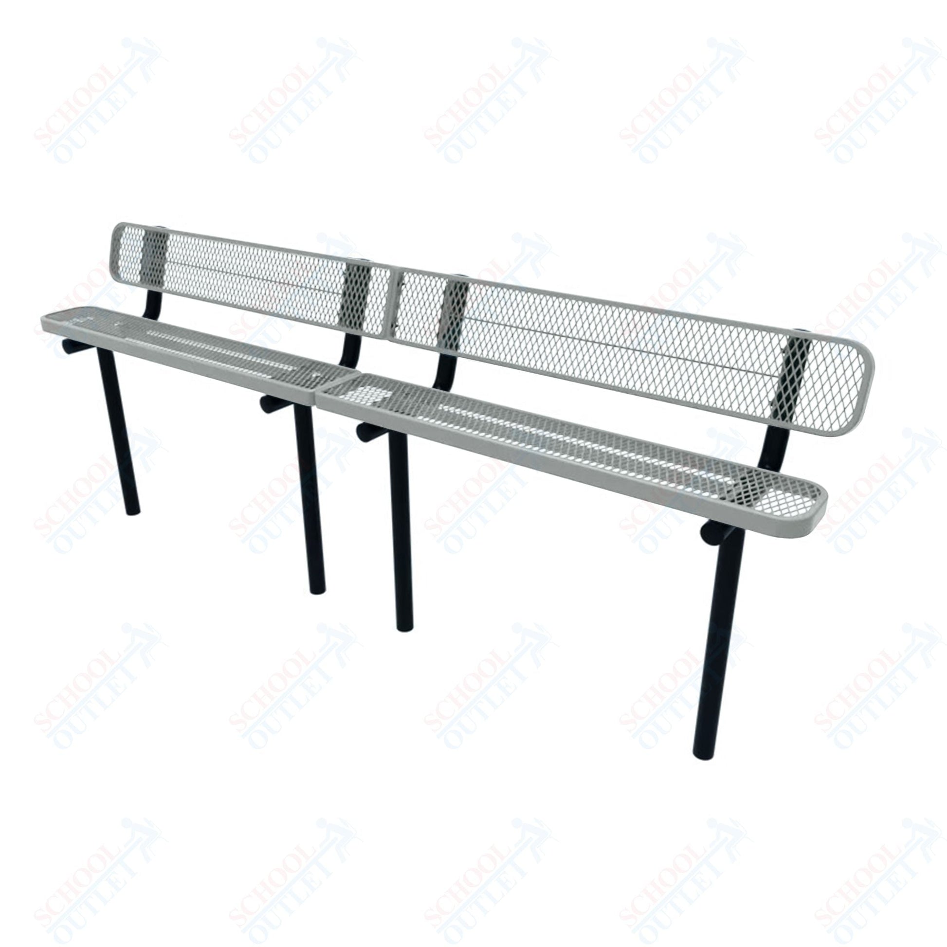 MyTcoat - Standard Outdoor Bench with Back - Inground Mount 10' L (MYT - BRT10 - 19) - SchoolOutlet