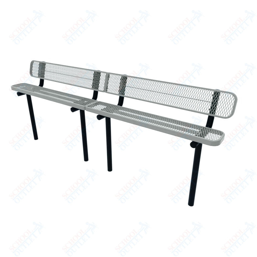 MyTcoat - Standard Outdoor Bench with Back - Inground Mount 10' L (MYT - BRT10 - 19) - SchoolOutlet
