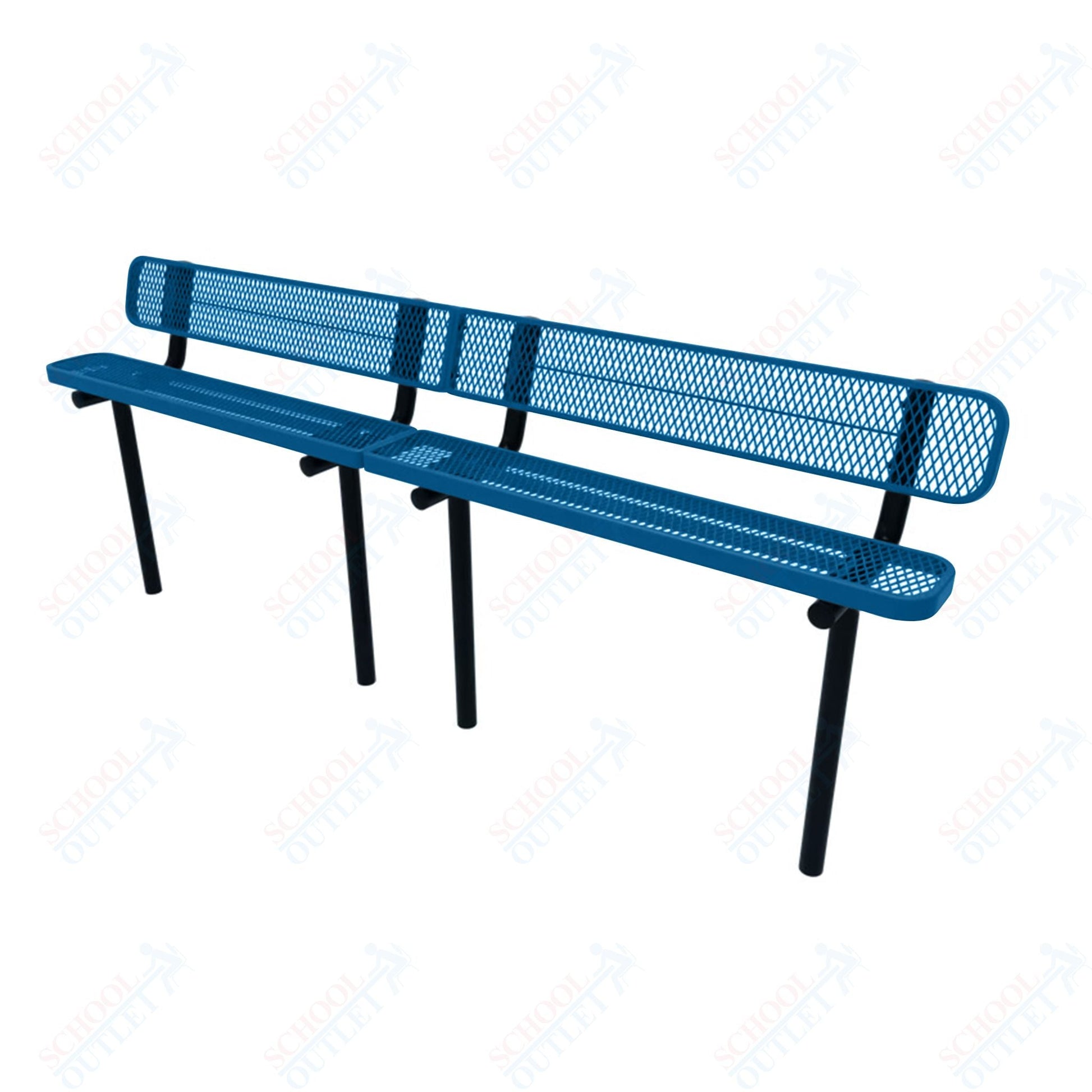 MyTcoat - Standard Outdoor Bench with Back - Inground Mount 10' L (MYT - BRT10 - 19) - SchoolOutlet