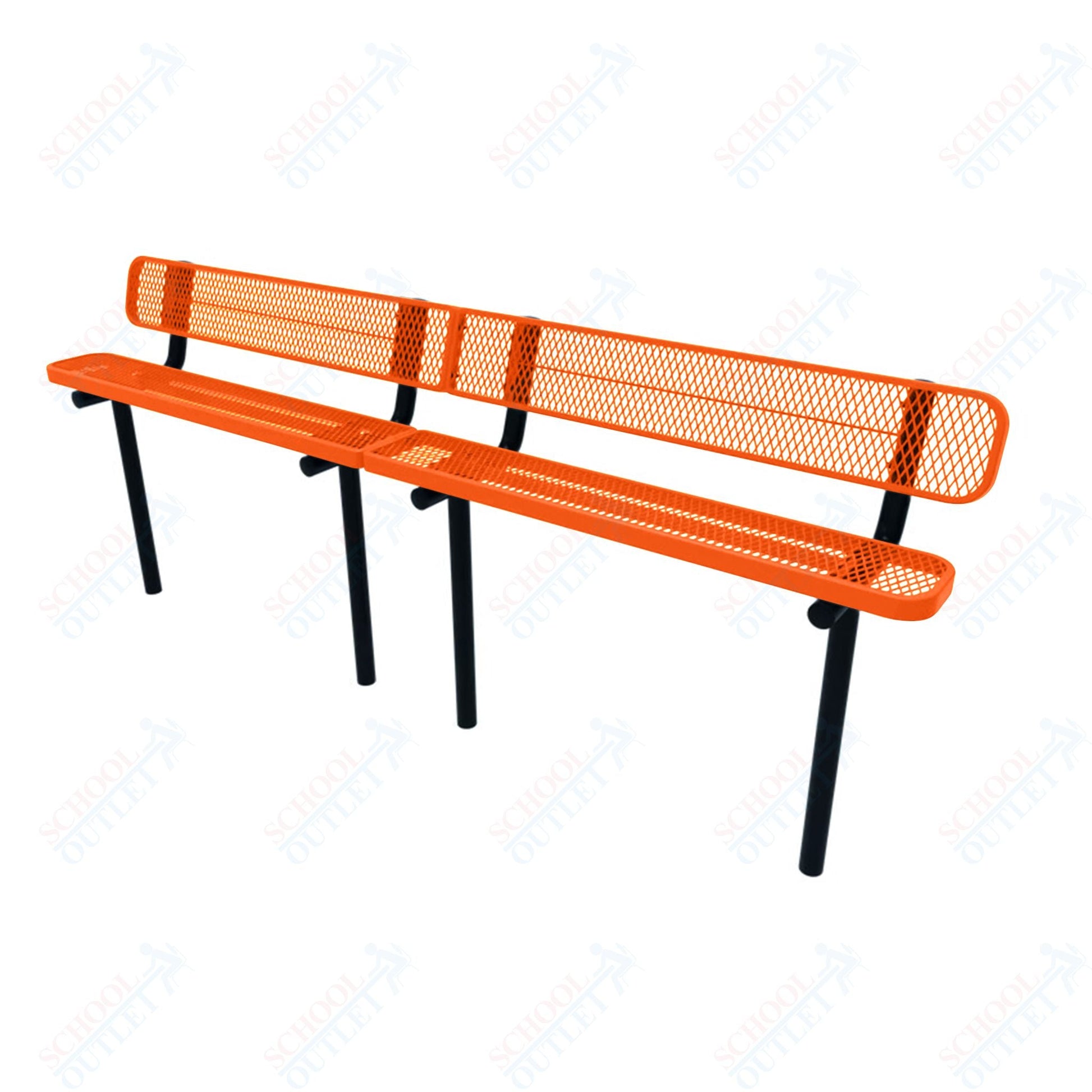 MyTcoat - Standard Outdoor Bench with Back - Inground Mount 10' L (MYT - BRT10 - 19) - SchoolOutlet