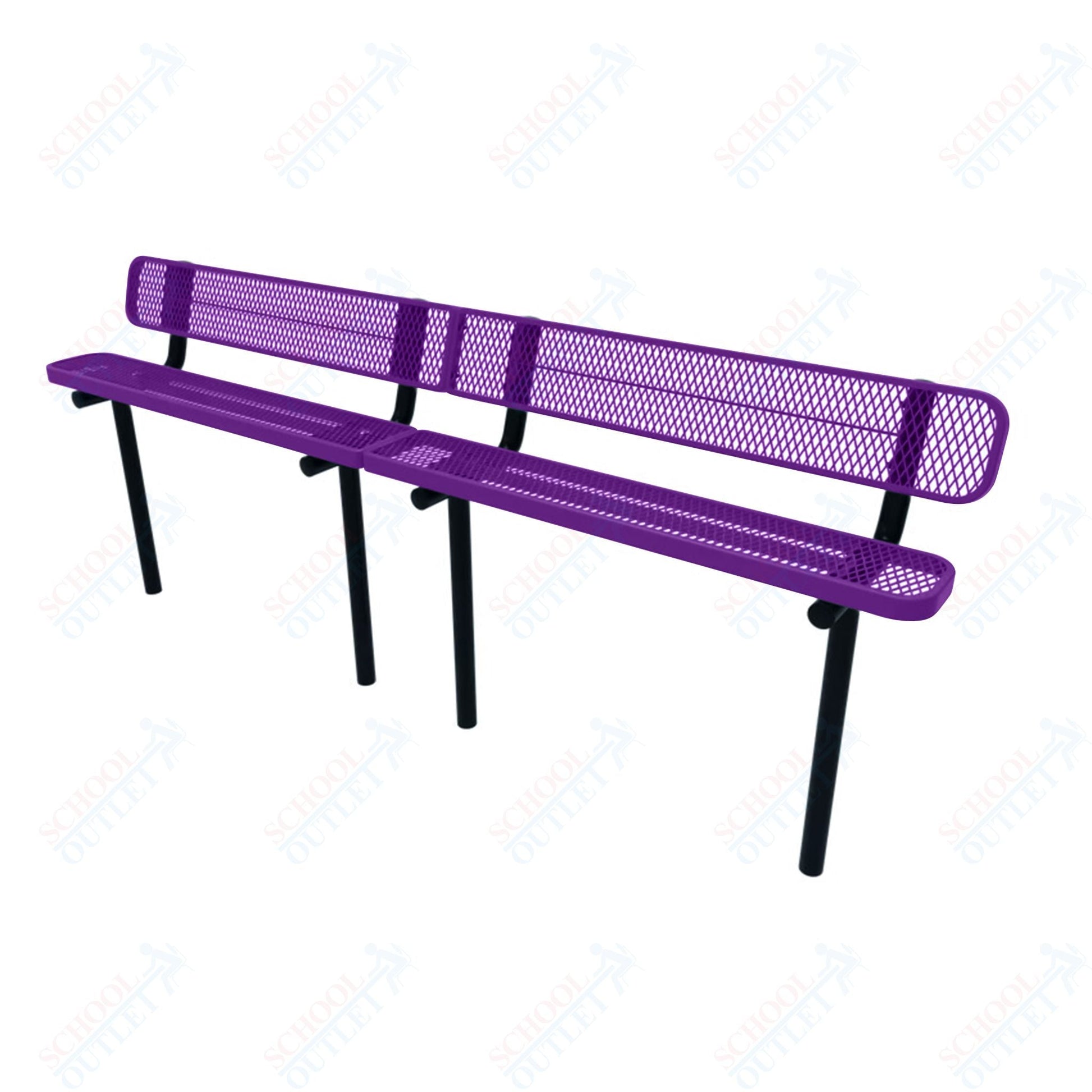 MyTcoat - Standard Outdoor Bench with Back - Inground Mount 10' L (MYT - BRT10 - 19) - SchoolOutlet