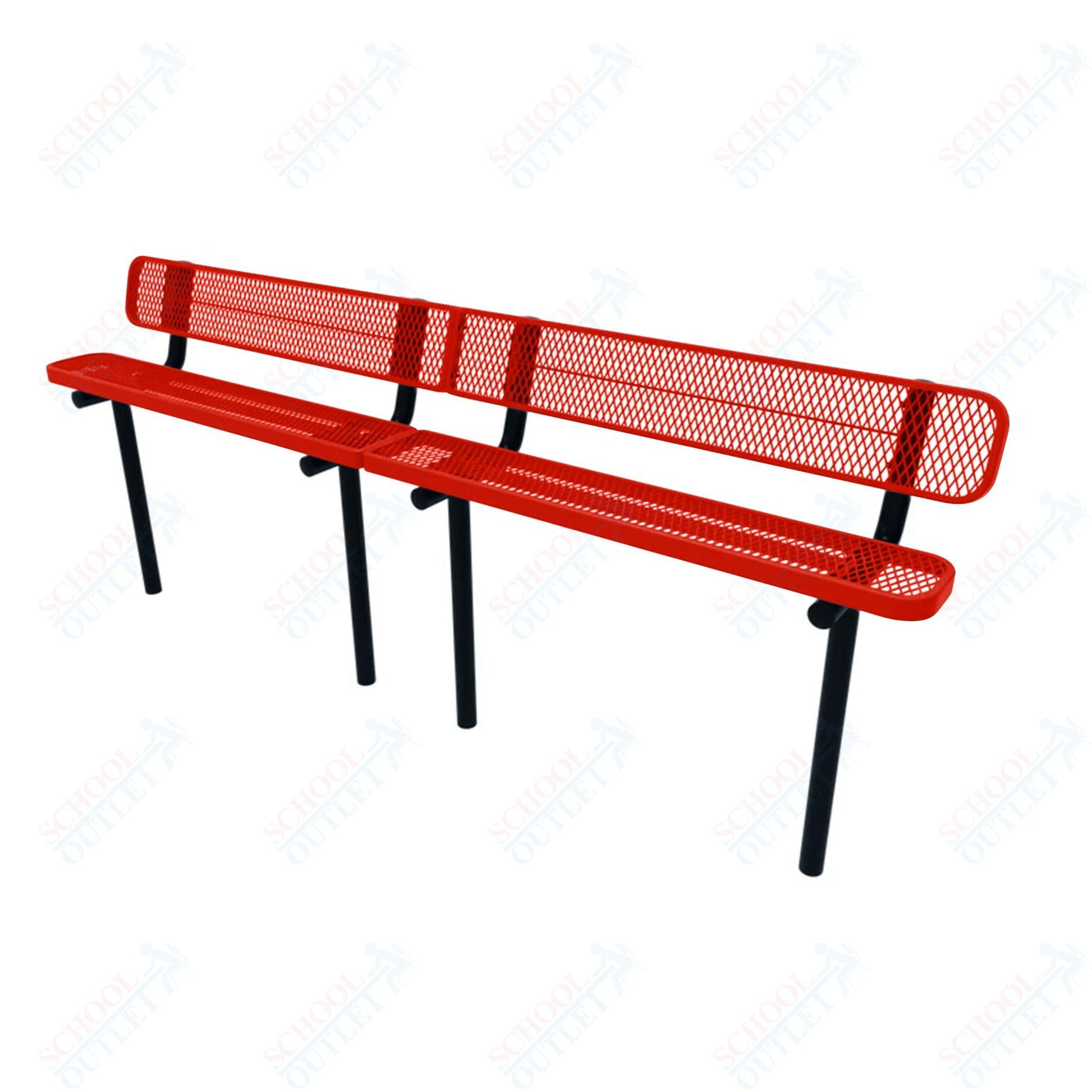 MyTcoat - Standard Outdoor Bench with Back - Inground Mount 10' L (MYT - BRT10 - 19) - SchoolOutlet