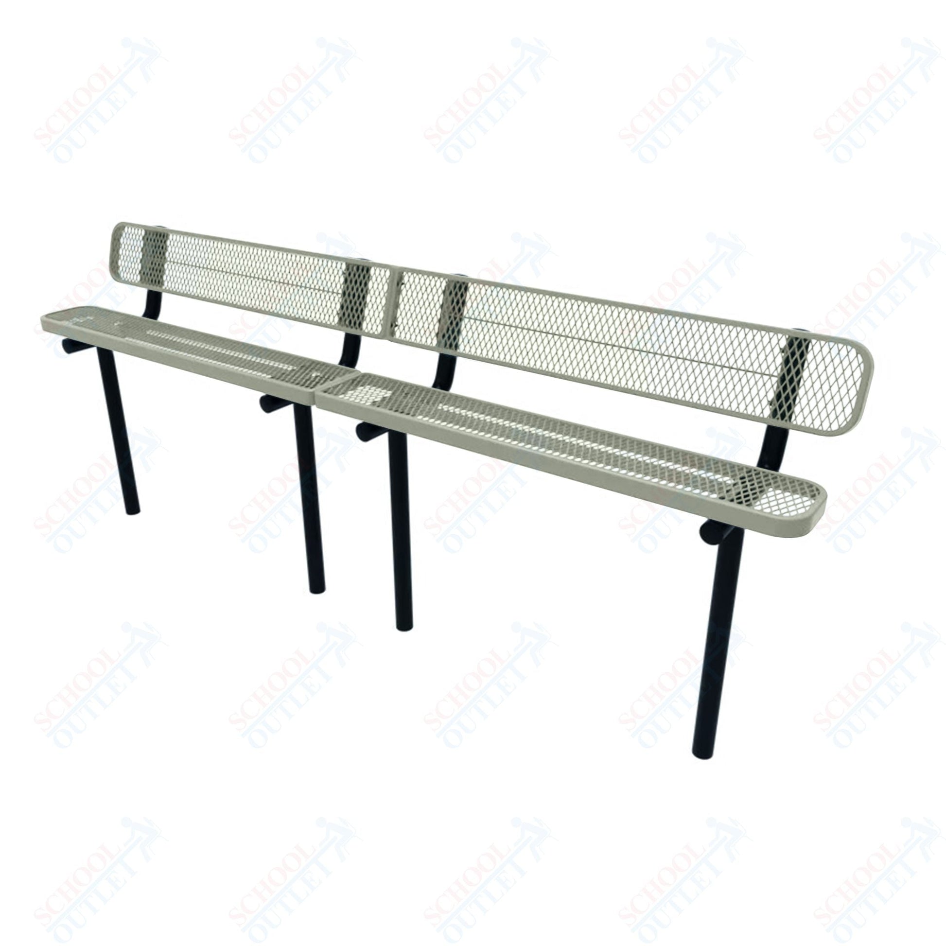 MyTcoat - Standard Outdoor Bench with Back - Inground Mount 10' L (MYT - BRT10 - 19) - SchoolOutlet