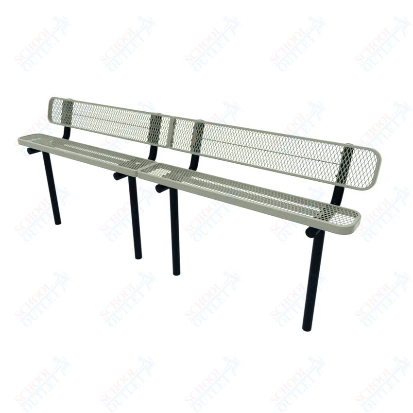 MyTcoat - Standard Outdoor Bench with Back - Inground Mount 10' L (MYT - BRT10 - 19) - SchoolOutlet