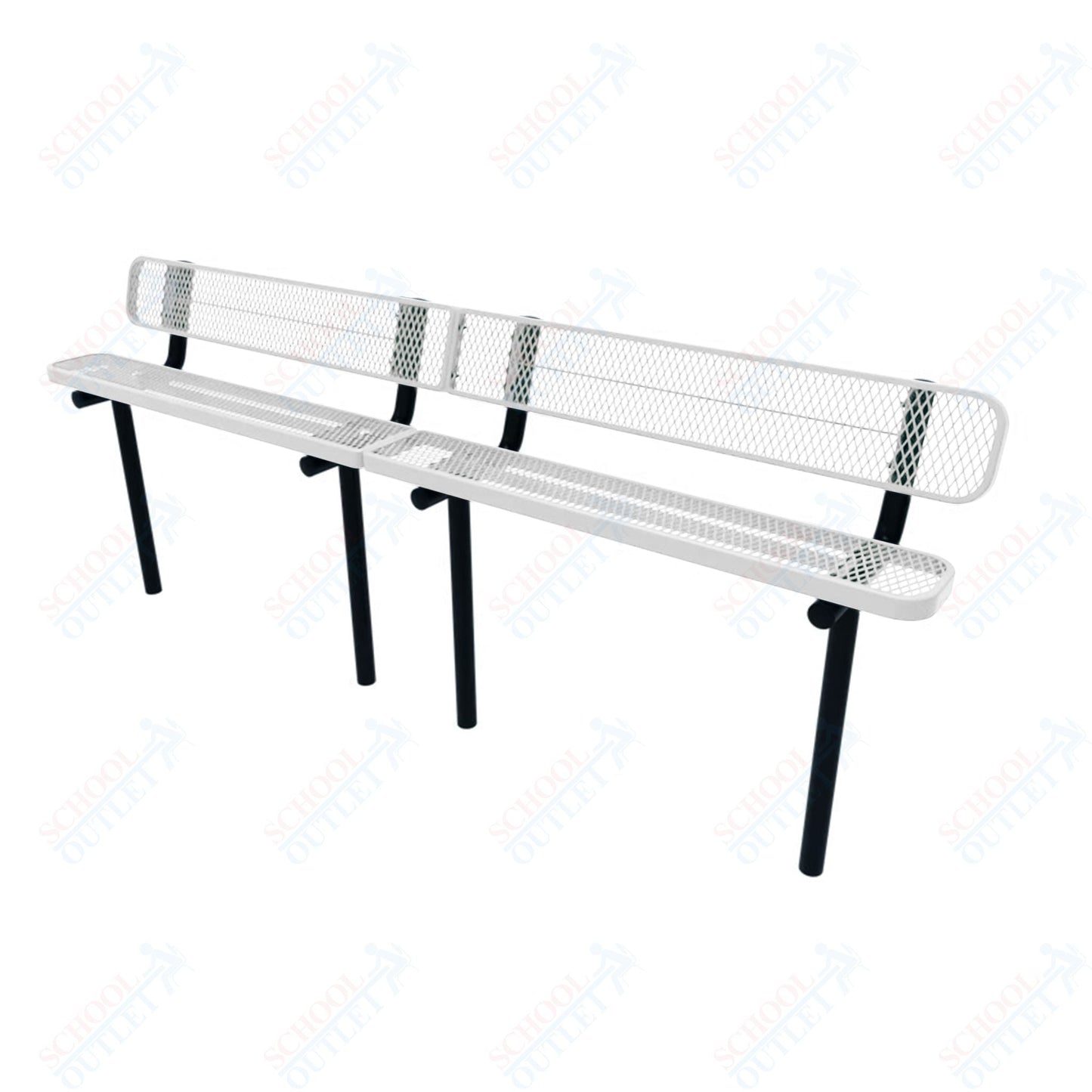 MyTcoat - Standard Outdoor Bench with Back - Inground Mount 10' L (MYT - BRT10 - 19) - SchoolOutlet