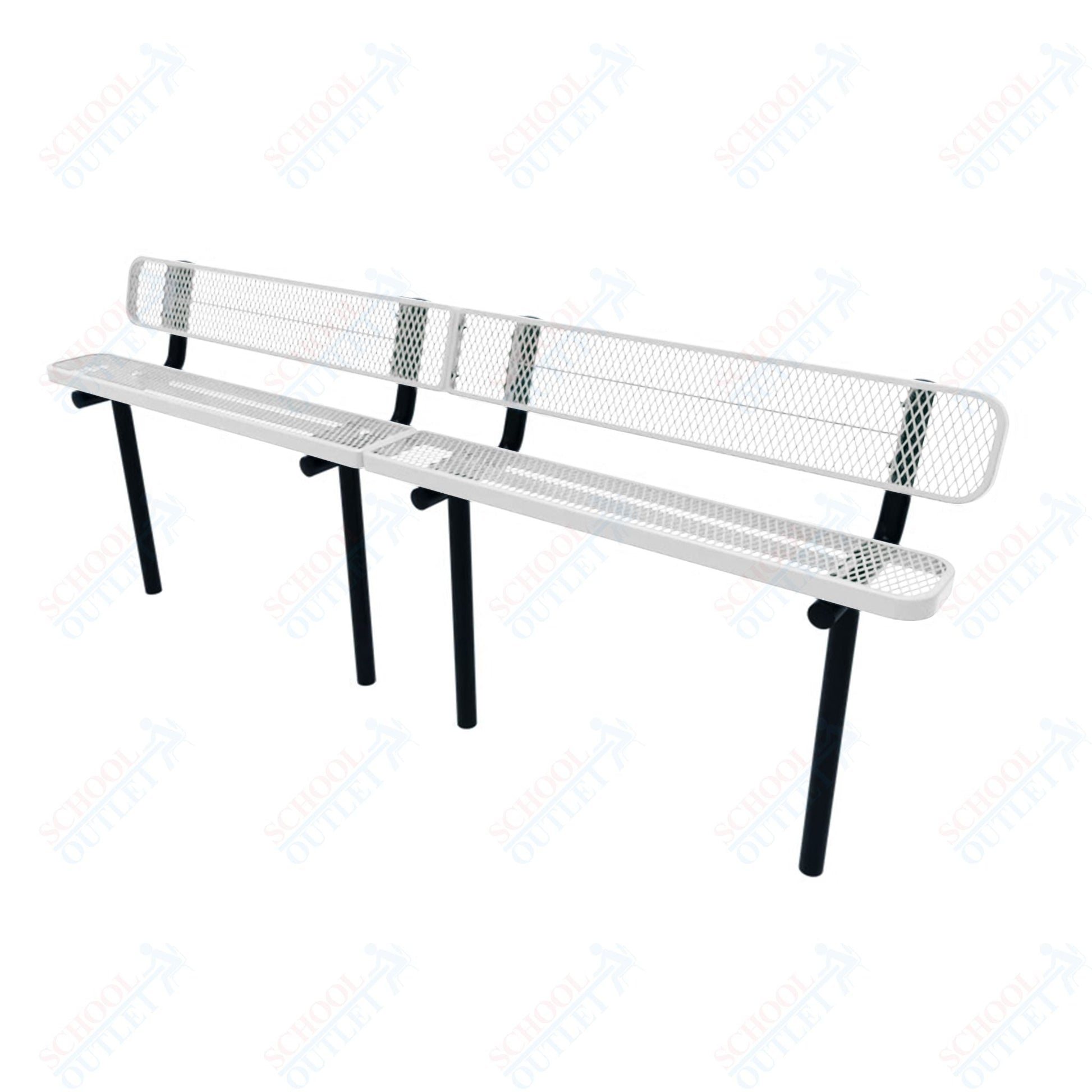 MyTcoat - Standard Outdoor Bench with Back - Inground Mount 10' L (MYT - BRT10 - 19) - SchoolOutlet