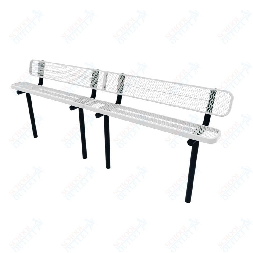 MyTcoat - Standard Outdoor Bench with Back - Inground Mount 10' L (MYT - BRT10 - 19) - SchoolOutlet