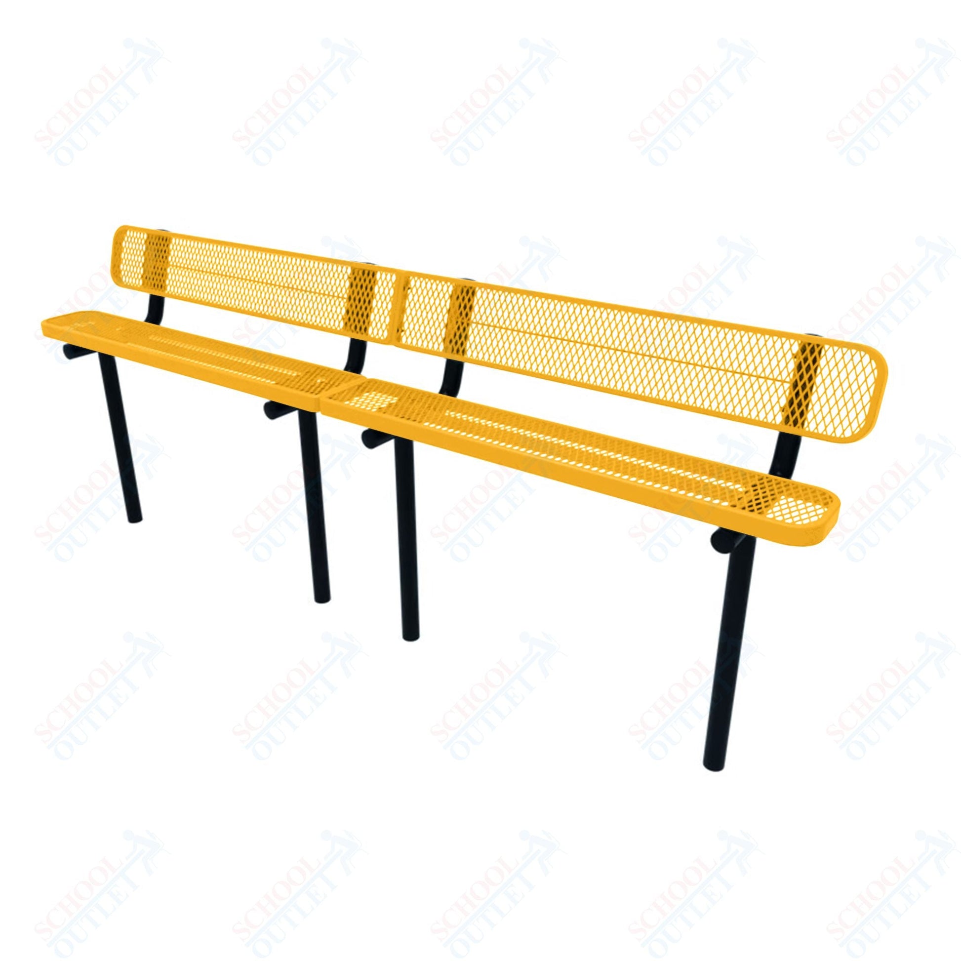 MyTcoat - Standard Outdoor Bench with Back - Inground Mount 10' L (MYT - BRT10 - 19) - SchoolOutlet