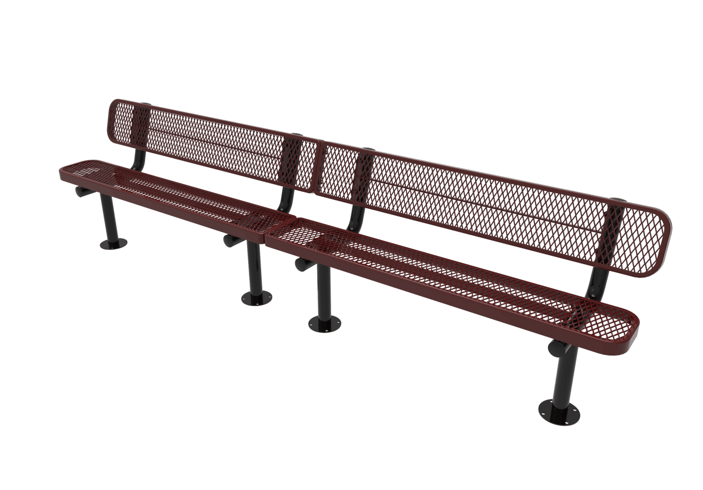 MyTcoat - Standard Outdoor Bench with Back - Surface Mount 10' L (MYT-BRT10-20) - SchoolOutlet