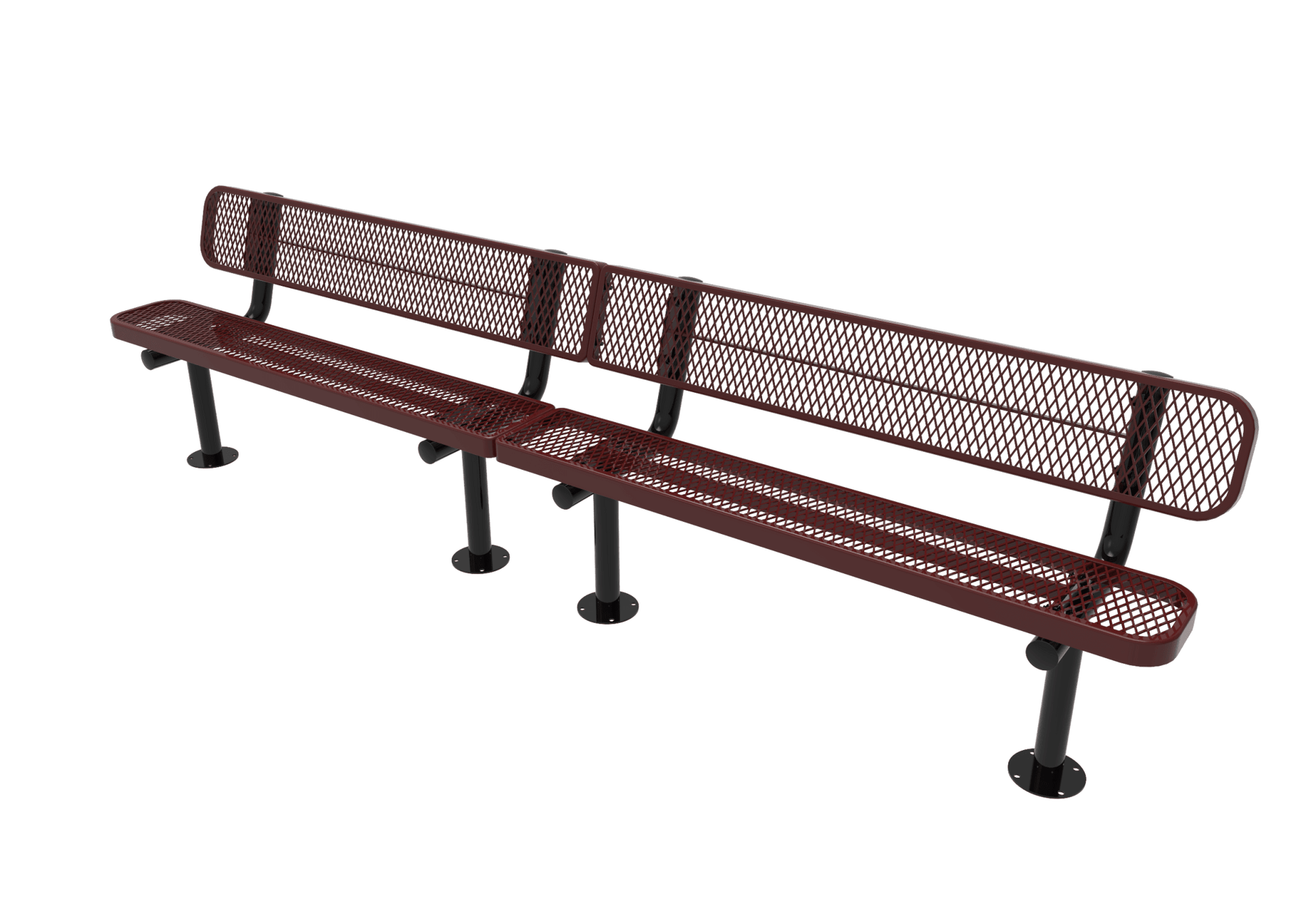MyTcoat - Standard Outdoor Bench with Back - Surface Mount 10' L (MYT-BRT10-20) - SchoolOutlet