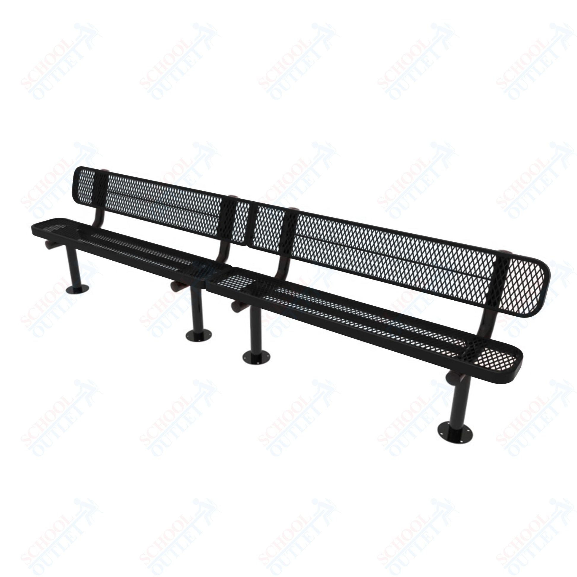 MyTcoat - Standard Outdoor Bench with Back - Surface Mount 10' L (MYT - BRT10 - 20) - SchoolOutlet