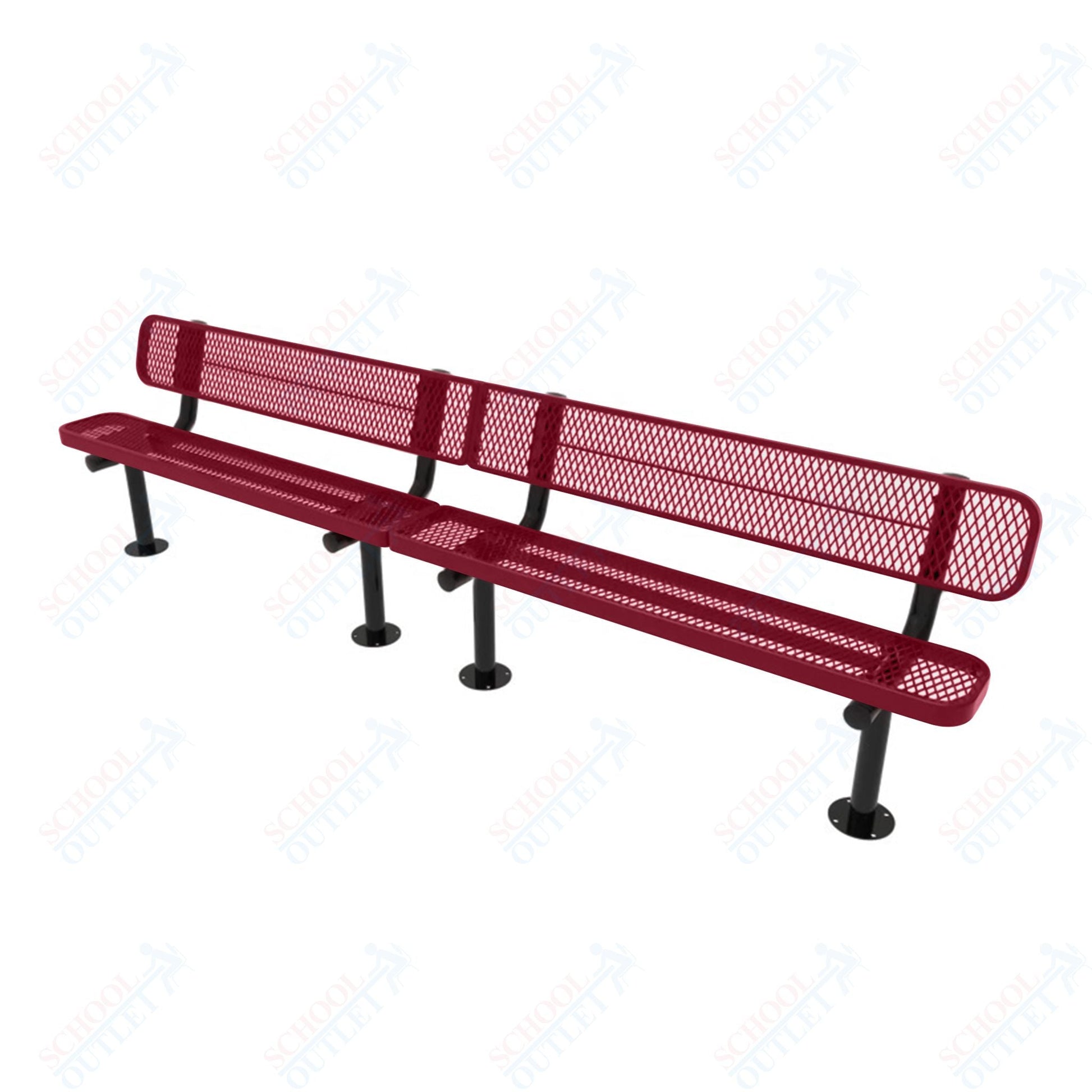 MyTcoat - Standard Outdoor Bench with Back - Surface Mount 10' L (MYT - BRT10 - 20) - SchoolOutlet