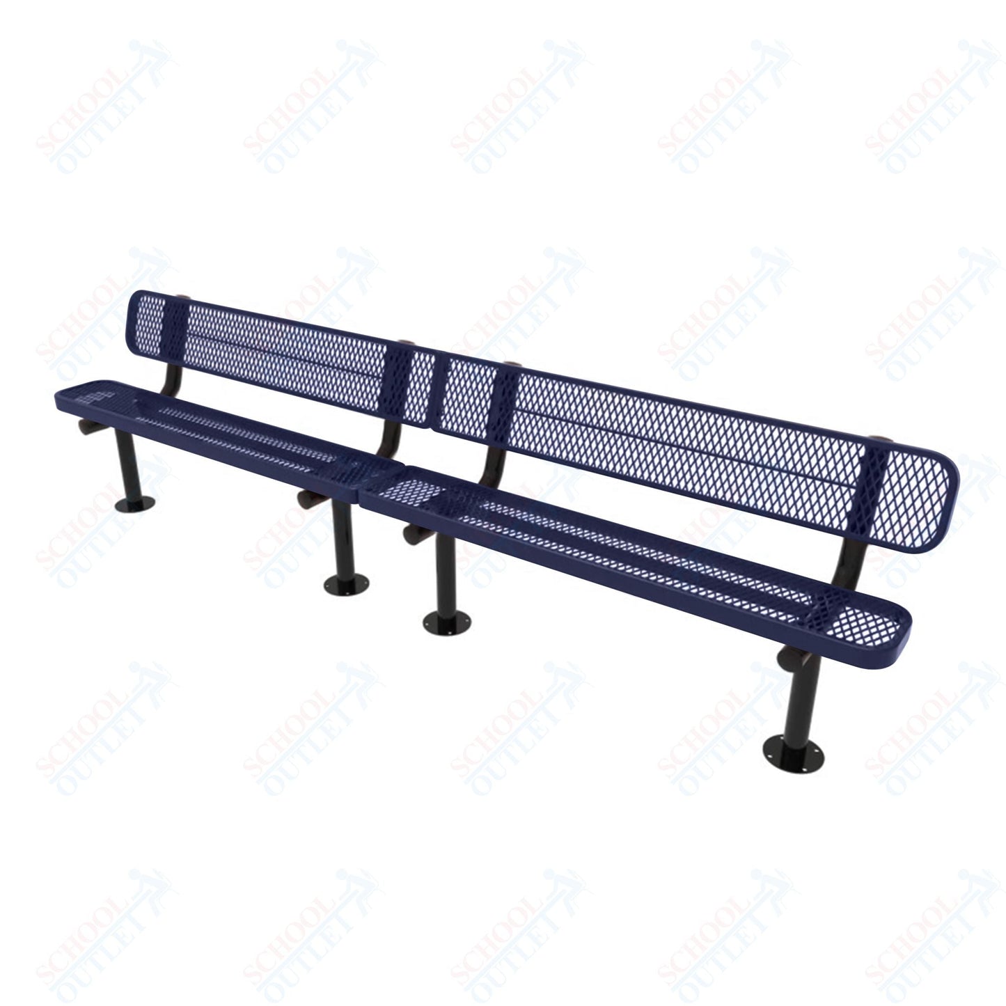 MyTcoat - Standard Outdoor Bench with Back - Surface Mount 10' L (MYT - BRT10 - 20) - SchoolOutlet