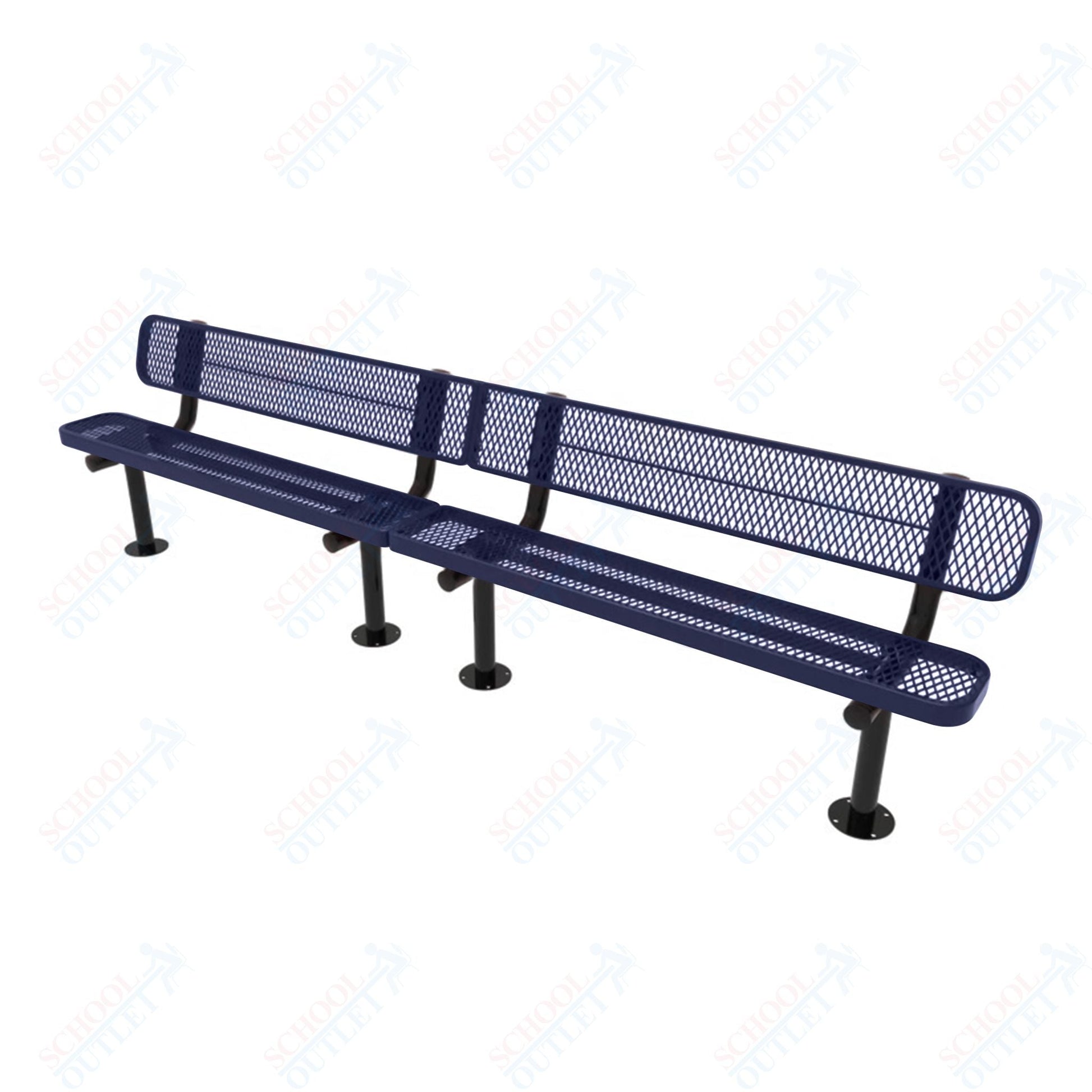 MyTcoat - Standard Outdoor Bench with Back - Surface Mount 10' L (MYT - BRT10 - 20) - SchoolOutlet