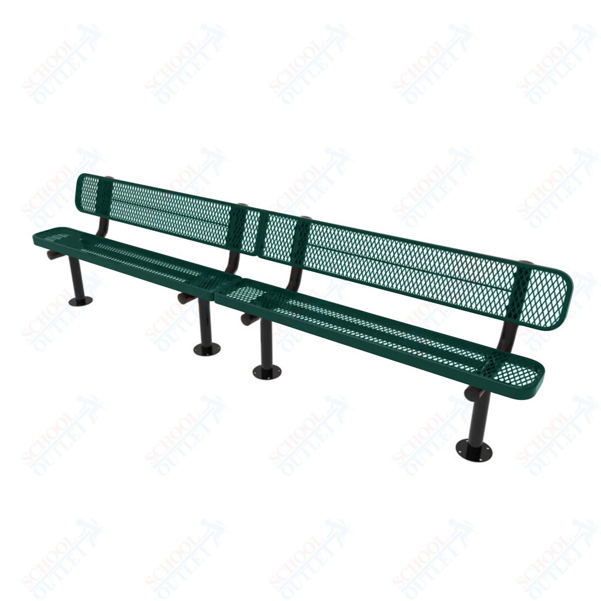 MyTcoat - Standard Outdoor Bench with Back - Surface Mount 10' L (MYT - BRT10 - 20) - SchoolOutlet