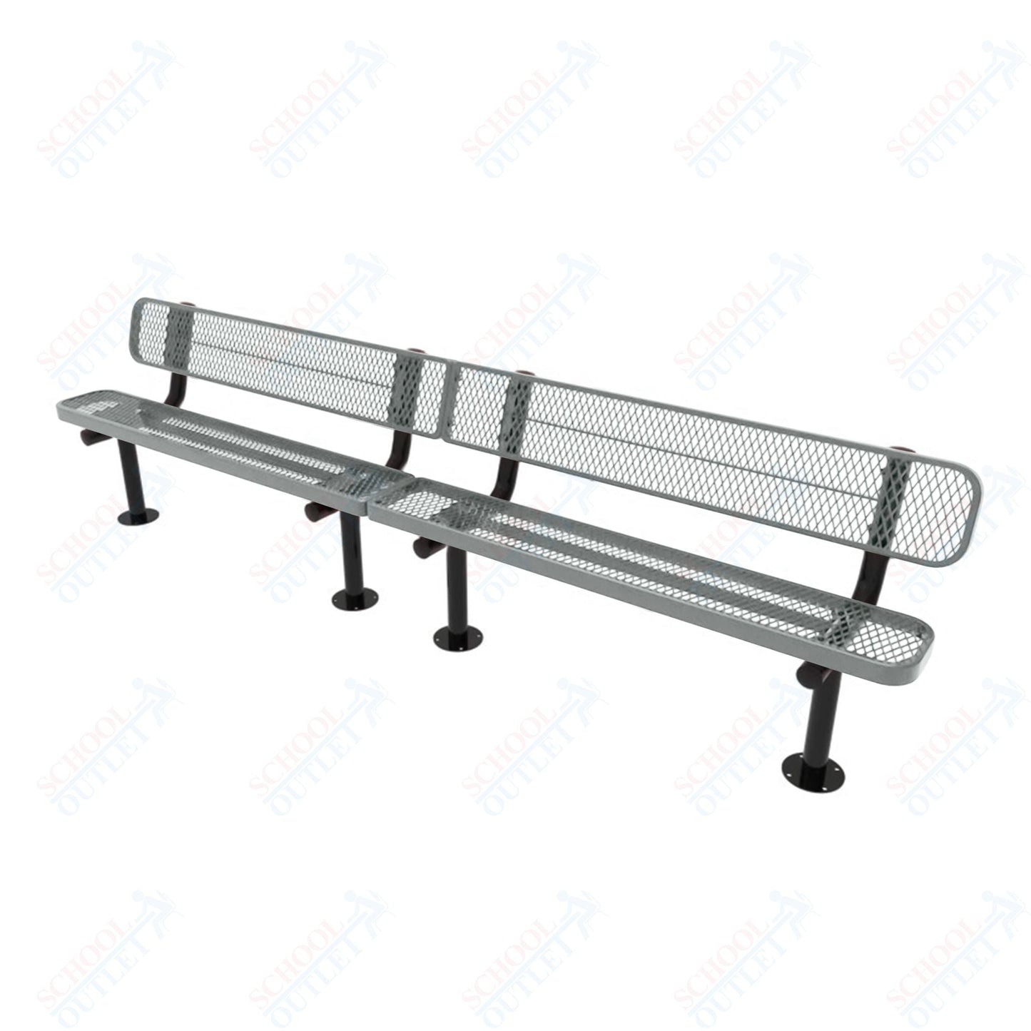 MyTcoat - Standard Outdoor Bench with Back - Surface Mount 10' L (MYT - BRT10 - 20) - SchoolOutlet