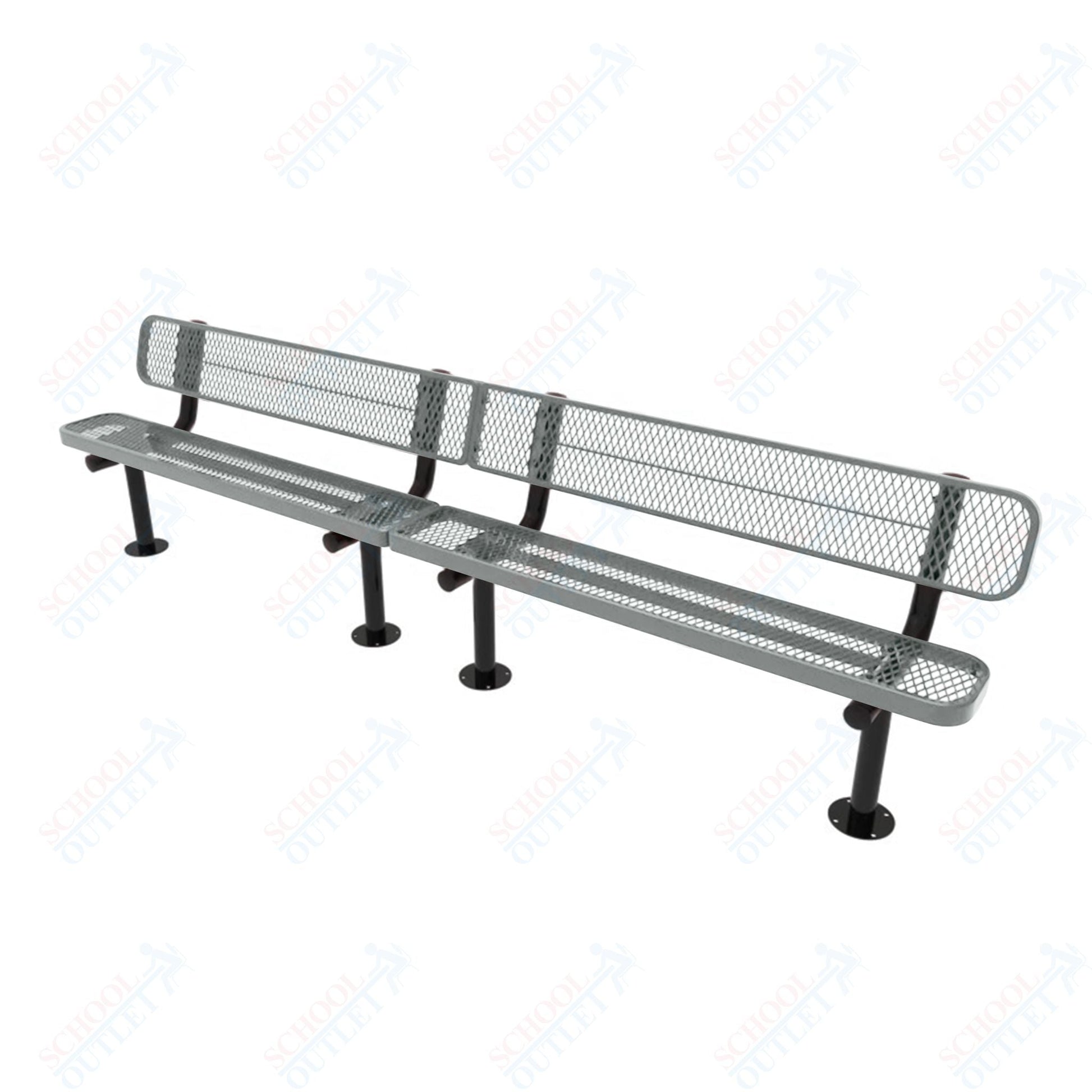 MyTcoat - Standard Outdoor Bench with Back - Surface Mount 10' L (MYT - BRT10 - 20) - SchoolOutlet
