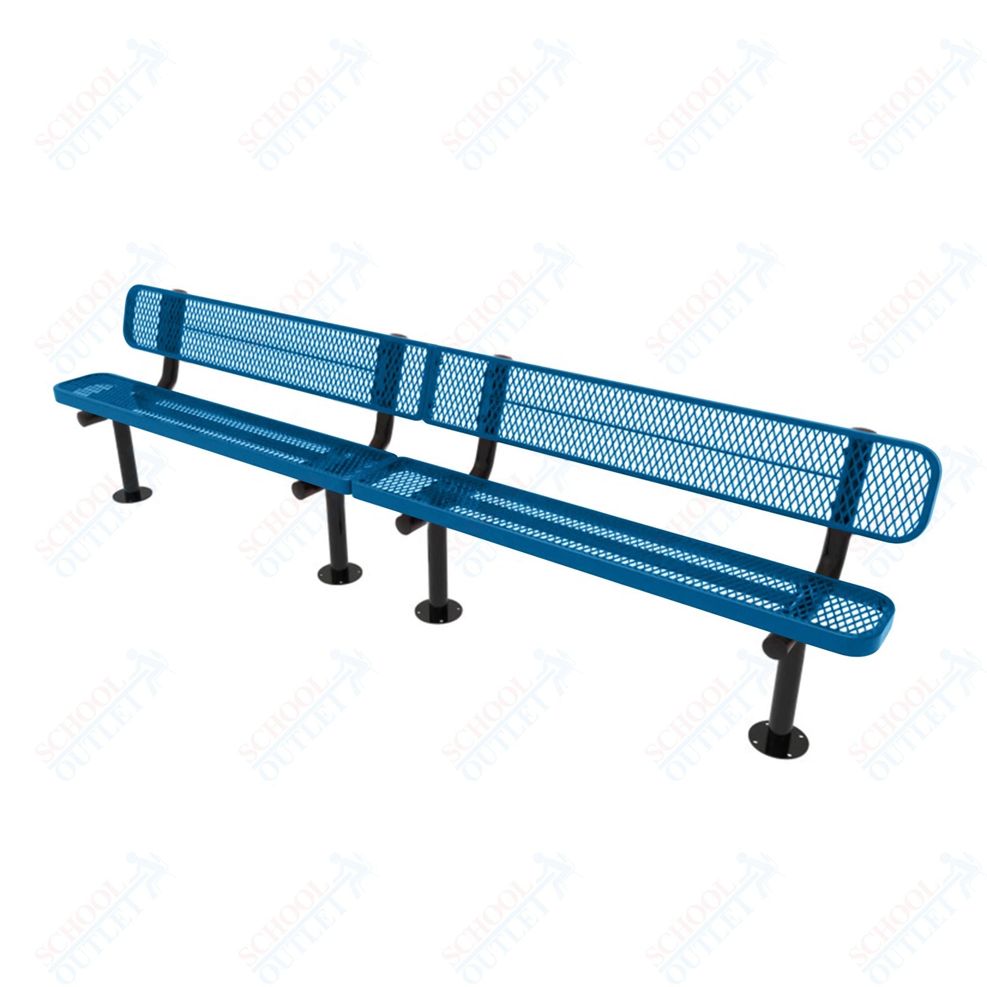 MyTcoat - Standard Outdoor Bench with Back - Surface Mount 10' L (MYT - BRT10 - 20) - SchoolOutlet