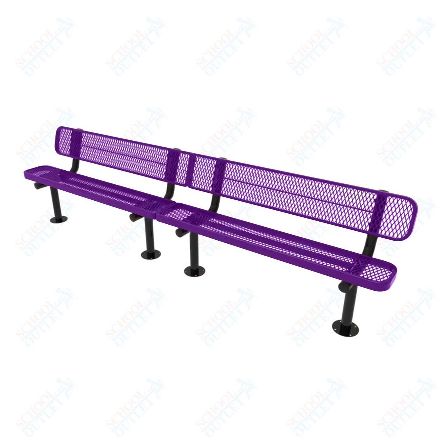 MyTcoat - Standard Outdoor Bench with Back - Surface Mount 10' L (MYT - BRT10 - 20) - SchoolOutlet