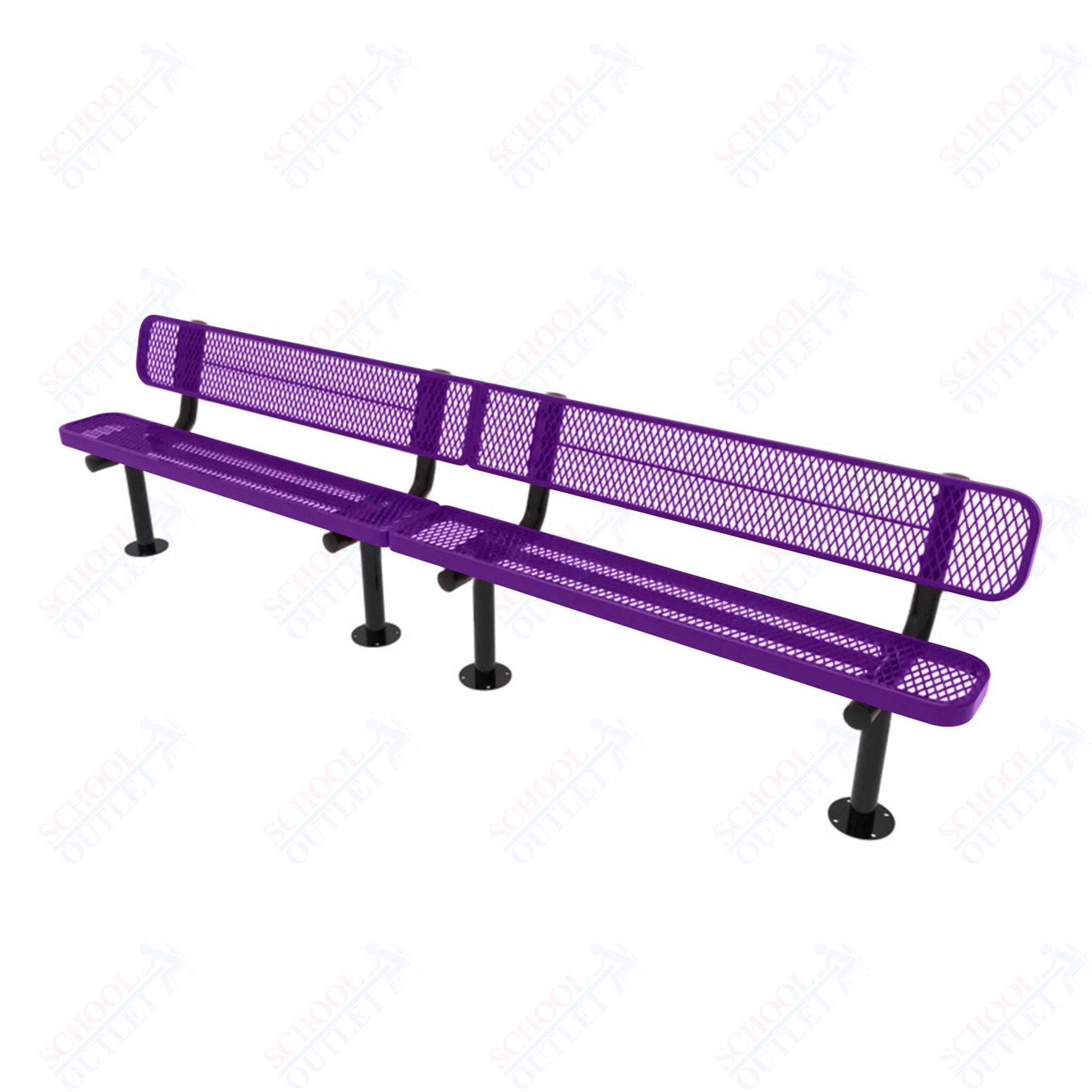MyTcoat - Standard Outdoor Bench with Back - Surface Mount 10' L (MYT - BRT10 - 20) - SchoolOutlet